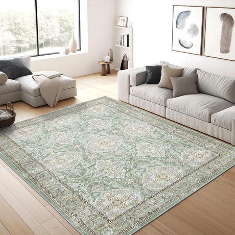 8x10 Area Rugs, Washable Rugs, Large Stain Resistant Area Rug for Living Room Bedroom Dining Room