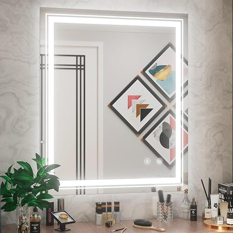 LED Bathroom Mirror, 30 x 36 Inch Anti-Fog Lighted Bathroom Mirror