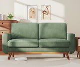 68" Loveseat Sofa - Green, Comfy Corduroy with Spring Cushion