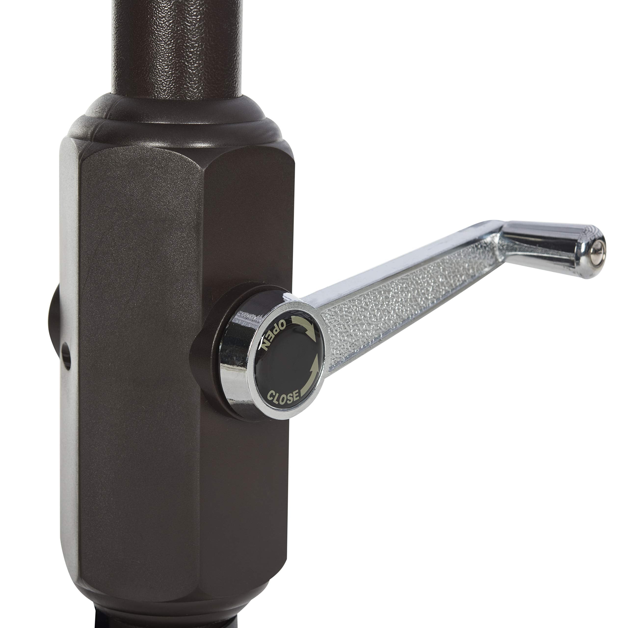 PAT8008A Collection Milan Fringe Navy and White 9Ft Crank Outdoor Push Button