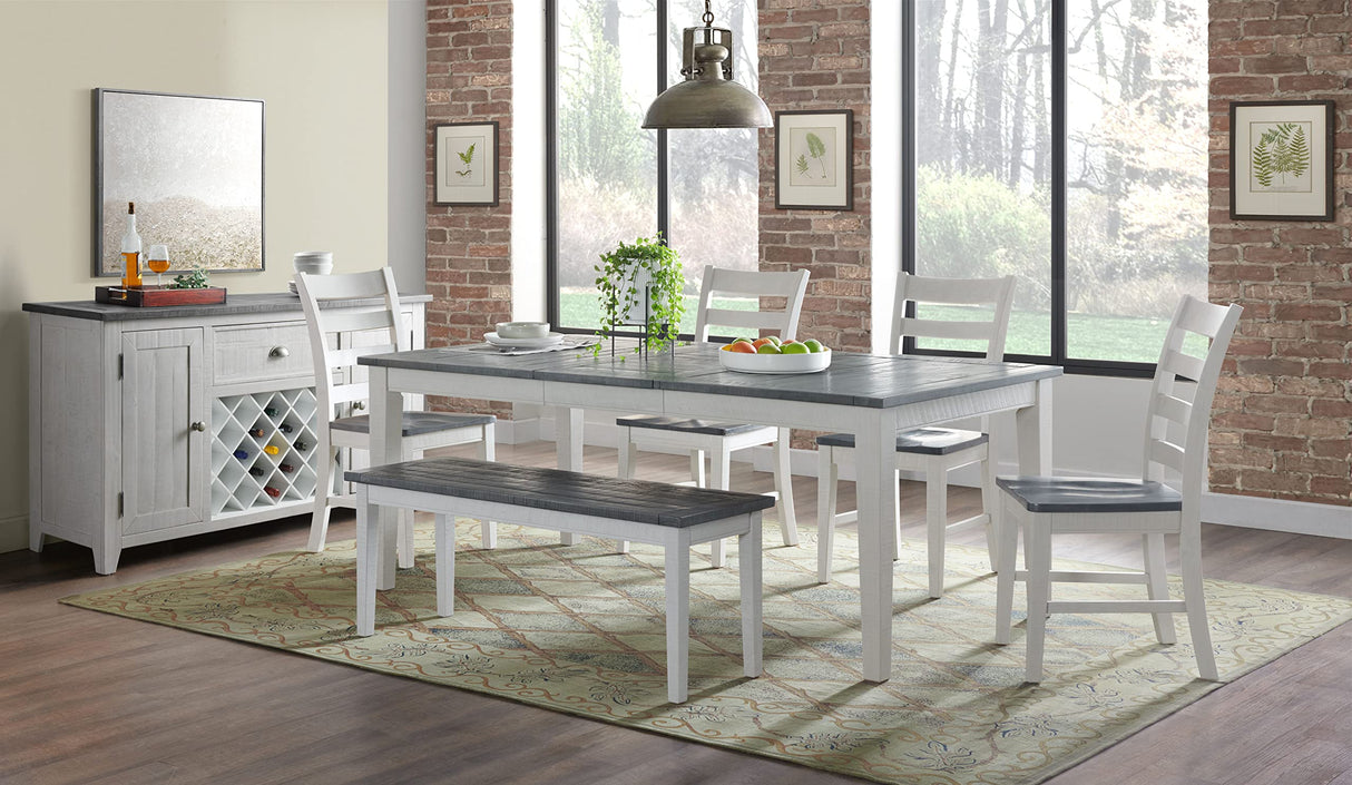 Monterey Solid Wood White Stain and Grey Dining Bench