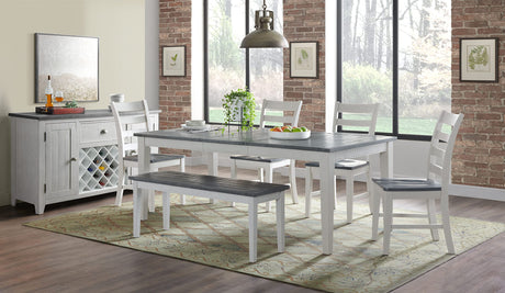 Monterey Solid Wood White Stain and Grey Dining Bench