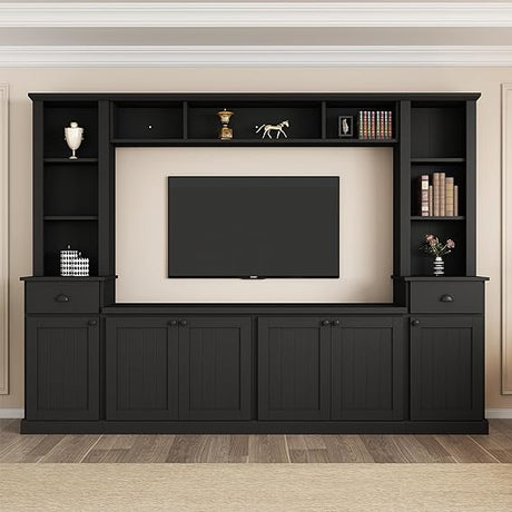 93 Inch TV Stand, High Gloss Television Stands with Ample Storage Space