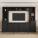 Modern TV Stand Entertainment Center for 75" TVs - Black