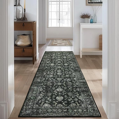 Boho Green Area Rug 5x7 Large Vintage Rug for Living Room Bedroom Dining Table