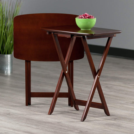 Wood Darlene 2-Piece Snack Table Set - Compact, Elegant, No Assembly Required