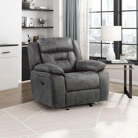 Reclining Loveseat, Polished Microfiber Manual Double Recliner Loveseat with Center Console, Dark Brown