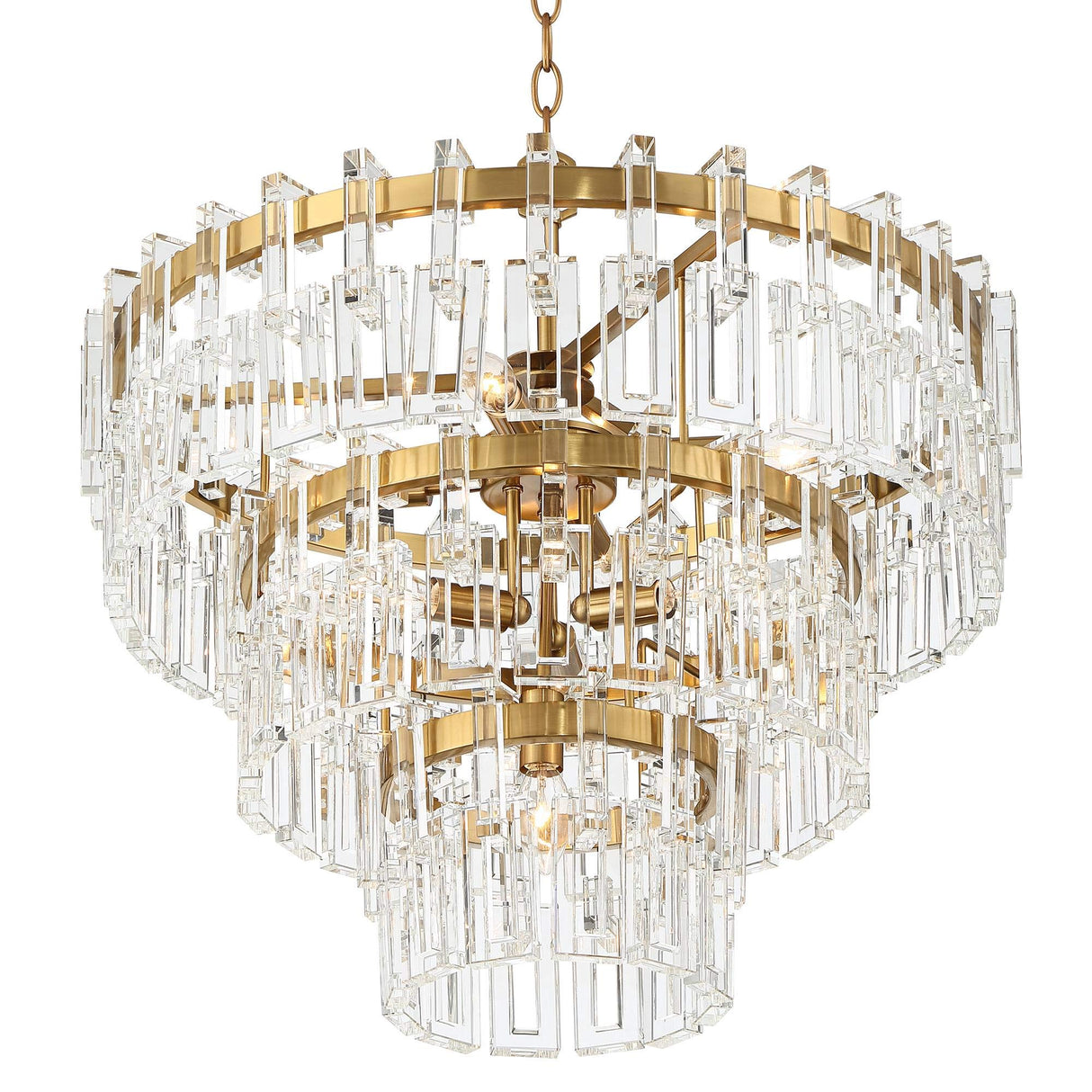 Donegan Burnished Brass Crystal Chandelier 23 1/2" Wide Luxury Tiered 8-Light Fixture