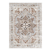 Grey Brown Area Rug, 5x7ft Farmhouse Rugs for Living Room Vintage Washable Boho