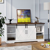 Farmhouse TV Stand for 65 Inch TV, Entertainment Center with Storage and Sliding Barn