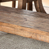 of America Farmhouse Liston Wood Dining Bench in Rustic Brown Pine