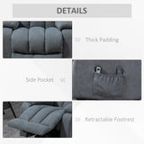 Power Lift Chair for Elderly Big and Tall with Massage, Linen Fabric Upholstered Recliner