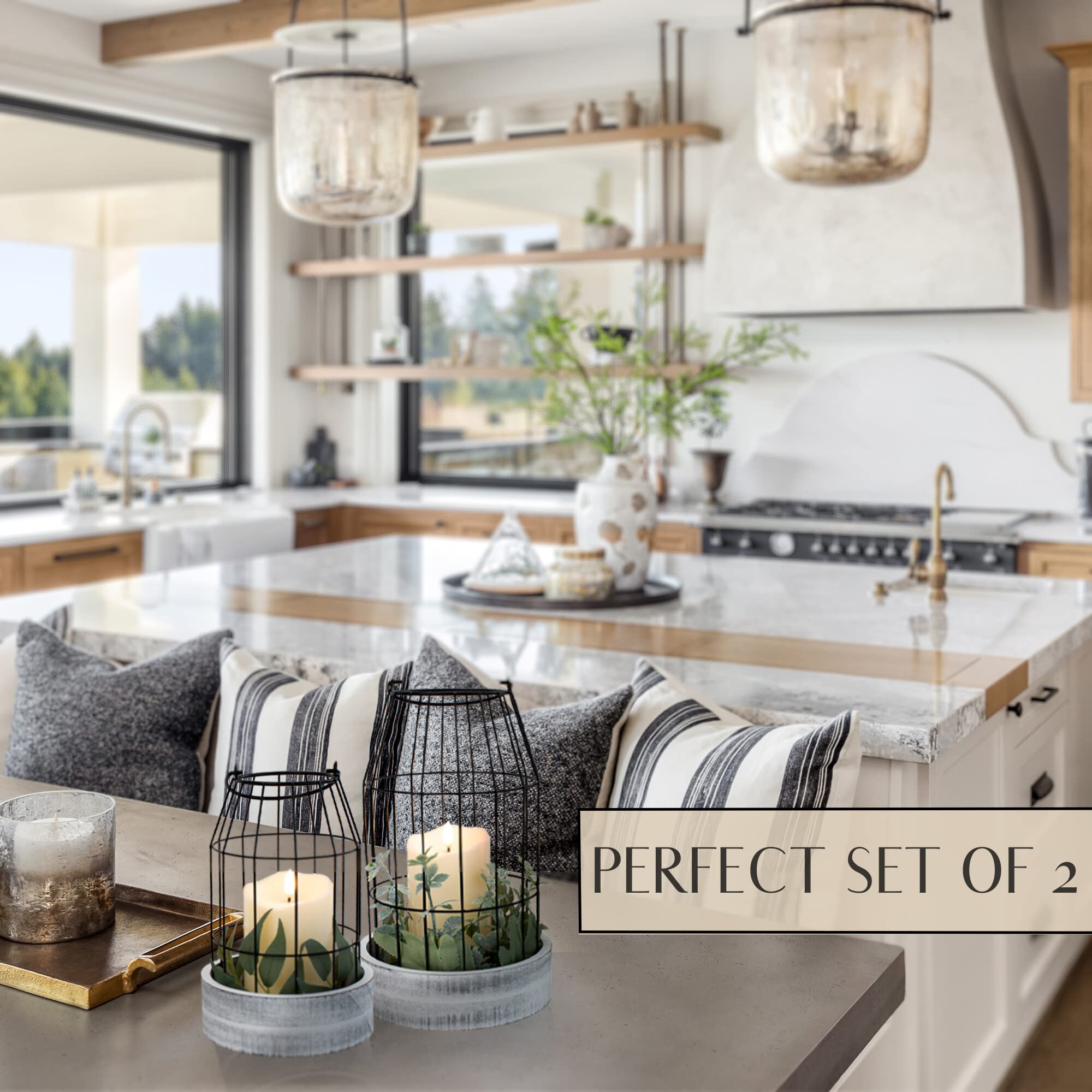 Rustic Farmhouse Lantern Decor - Stylish Decorative Lanterns for Your Living Room