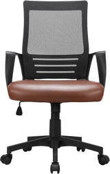 Ergonomic Office Chair Leather Seat and Mesh Back Computer Chair Executive Chair