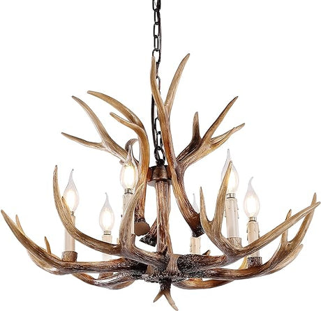 Antler Chandelier Lighting Deer Lamp Vintage Rustic Farmhouse