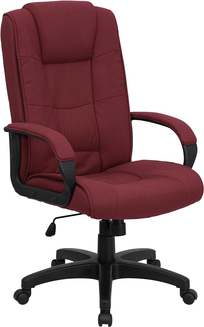 Jessica High Back Black Fabric Executive Swivel Office Chair with Arms