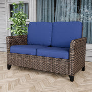 Ocean Vista Outdoor Wicker Patio Sofa Deep Cushions Weather Resistant Rattan Furniture