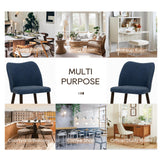 Upholstered Dining Chairs Set of 2 - Blue PU Leather