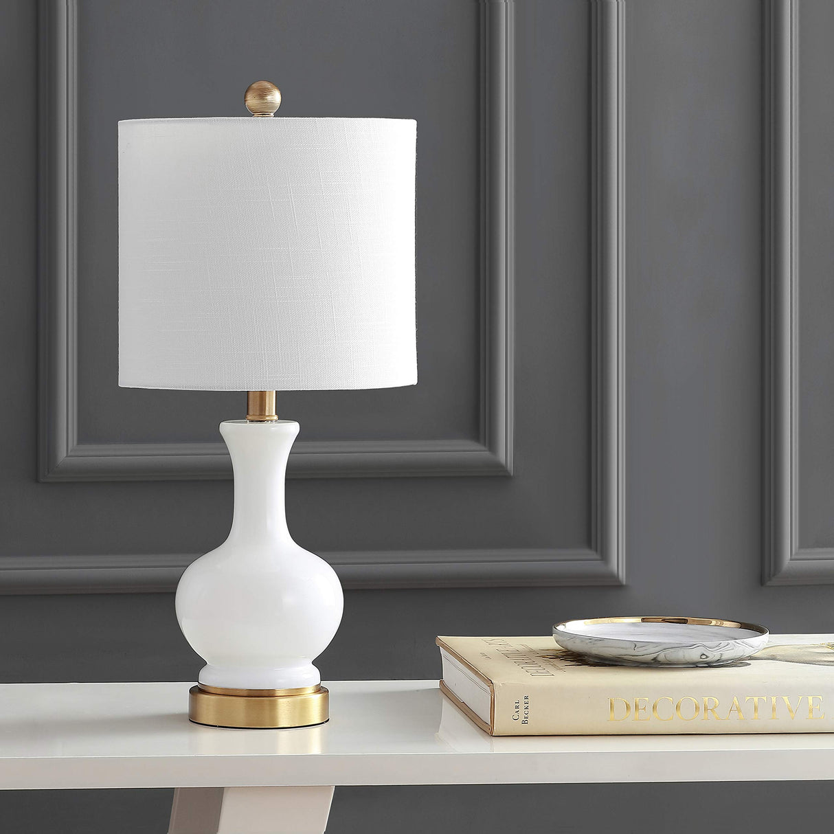 YL4033A-SET2 Set of 2 Table Lamps Cox 22" Glass/Metal LED Table Lamp Contemporary