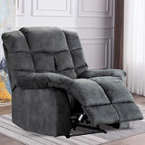 Single Recliner Chairs for Living Room Overstuffed Breathable Fabric Reclining Chair