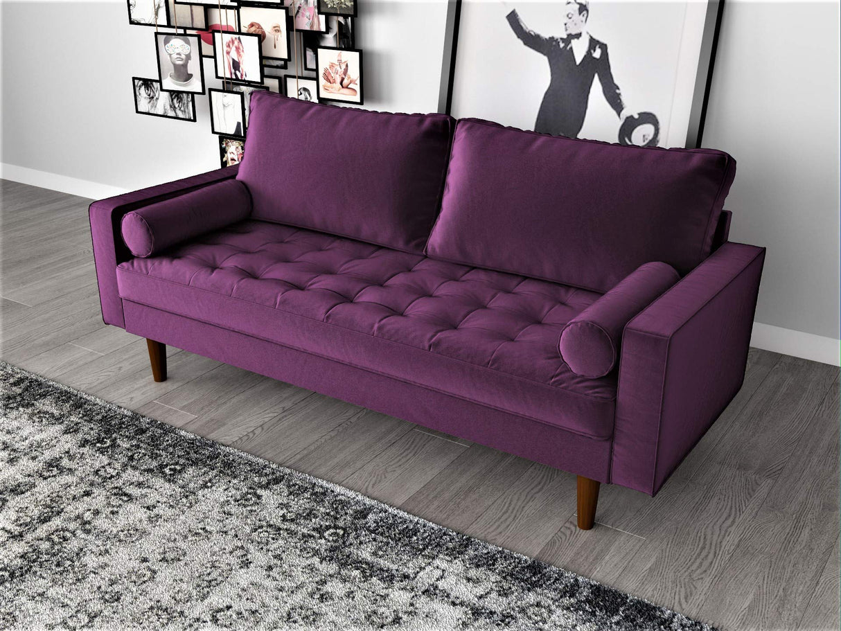 Womble Modern Velvet Upholstered Living Room Diamond Tufted Chesterfield Sofa