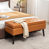 43.3" End of Bed Storage Bench, Tufted Foot Bench for End of Bed,