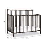 Winston 4-in-1 Convertible Metal Crib in Vintage Iron, Greenguard Gold Certified