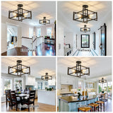 Modern Black Flush Mount Ceiling Light - 2 Pack