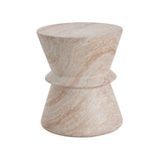 Outdoor Lightweight Concrete Side Table 15.5"x18" Hourglass Round Indoor Accent Table