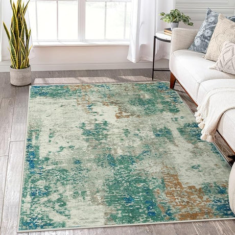 Modern Abstract Area Rugs 5x7, Large Washable Rugs for Living Room Soft Rugs