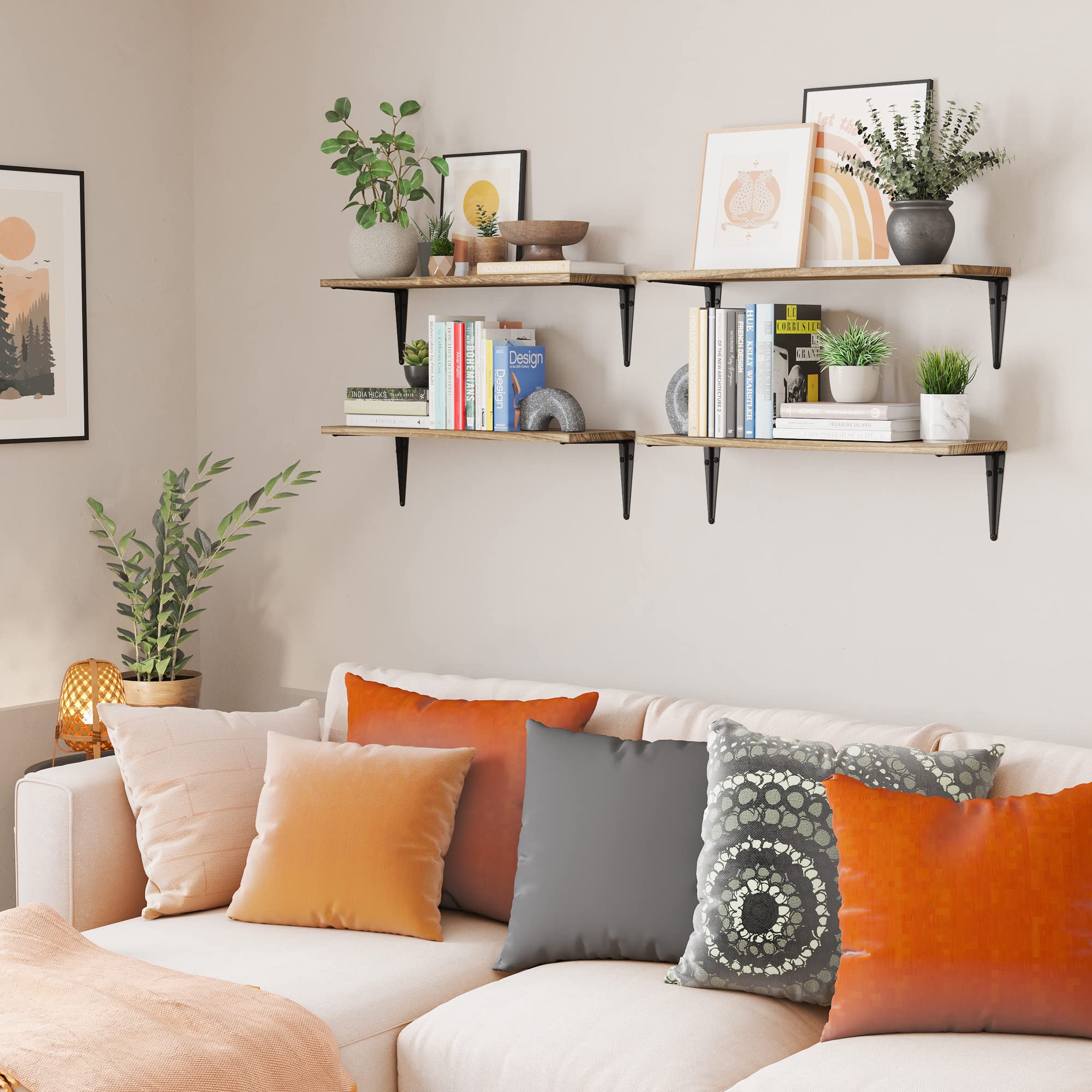 Arras 24"x8" Floating Shelves for Wall Storage, Wall Bookshelf for Living Room Decor