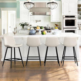 Modern Bucket Barstool Set of 3, Barstools with Back and Footrest