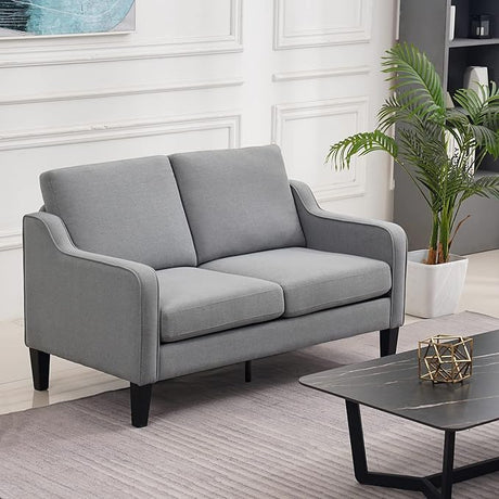 Loveseat 53" Small Couch Loveseat Sofas for Living Room Mid Century Modern Sofa Couch Navy Blue