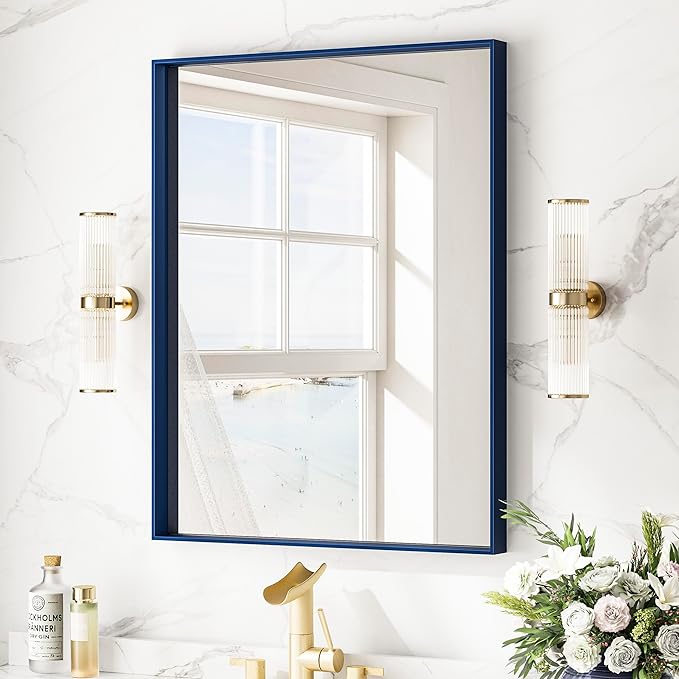 Oil Rubbed Bronze Rounded Rectangle Bathroom Mirror