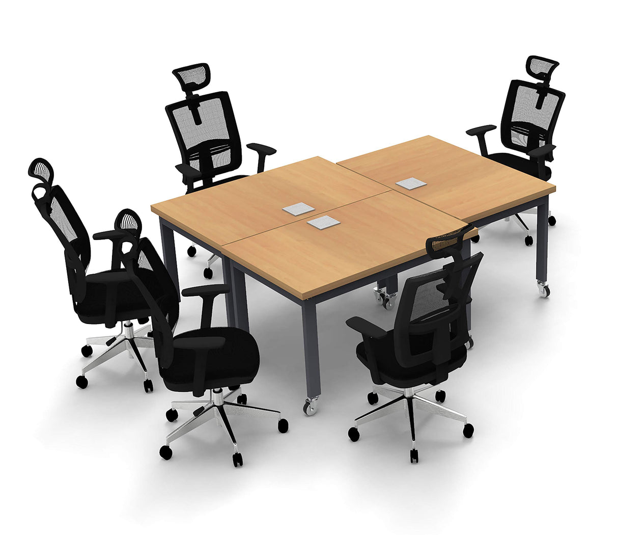 5 Person Conference Meeting Seminar Tables and Seating Model 6475 8pc Set Color