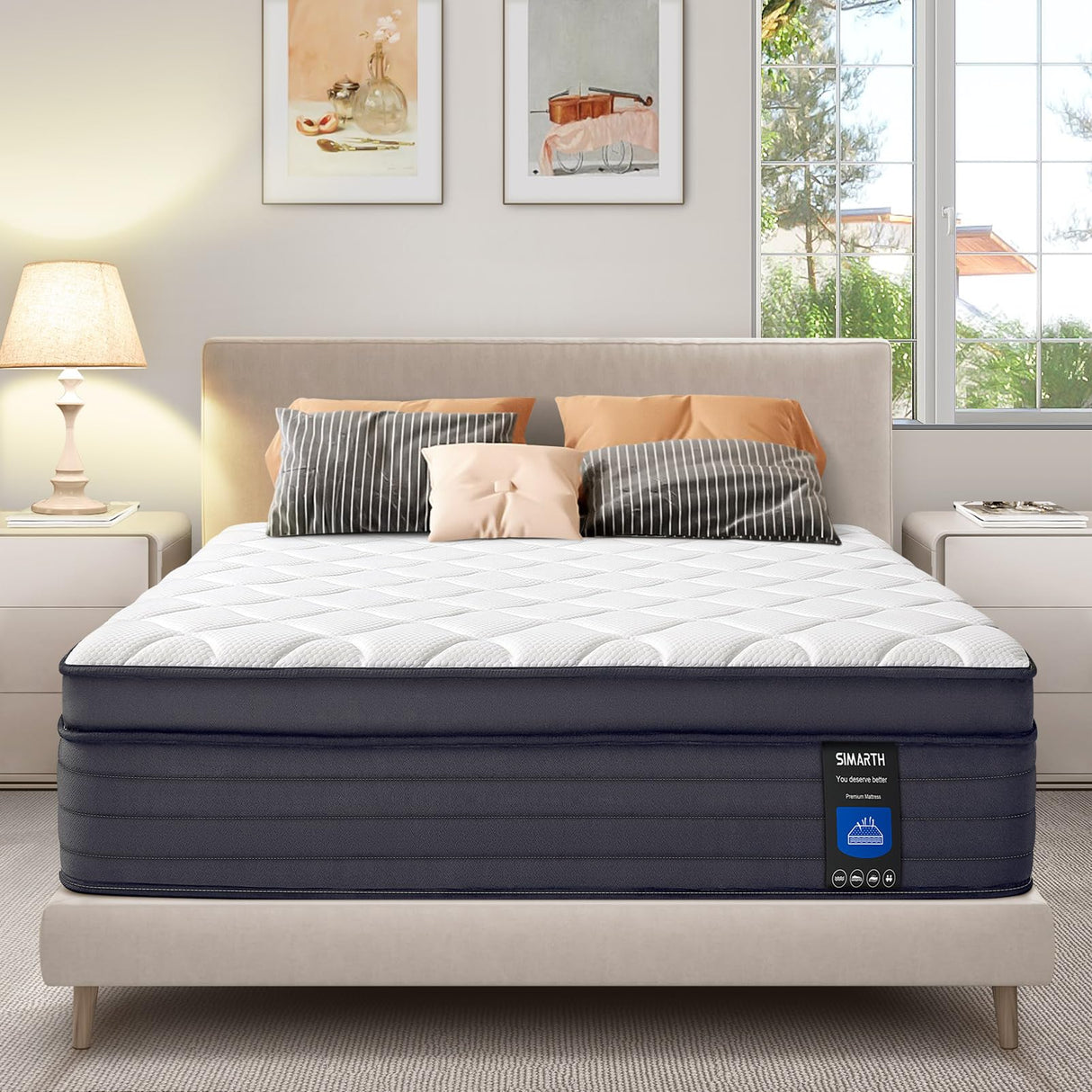 Queen Size Mattress 12 Inch - Upgrade Strengthen, Memory Foam Hybrid Mattress