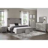 Cottonburg Modern Six Drawer Dresser with Faux Marble Top, Light Gray