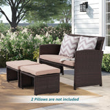 Outdoor Loveseat 3 Piece Patio Furniture Set Outdoor Conversation