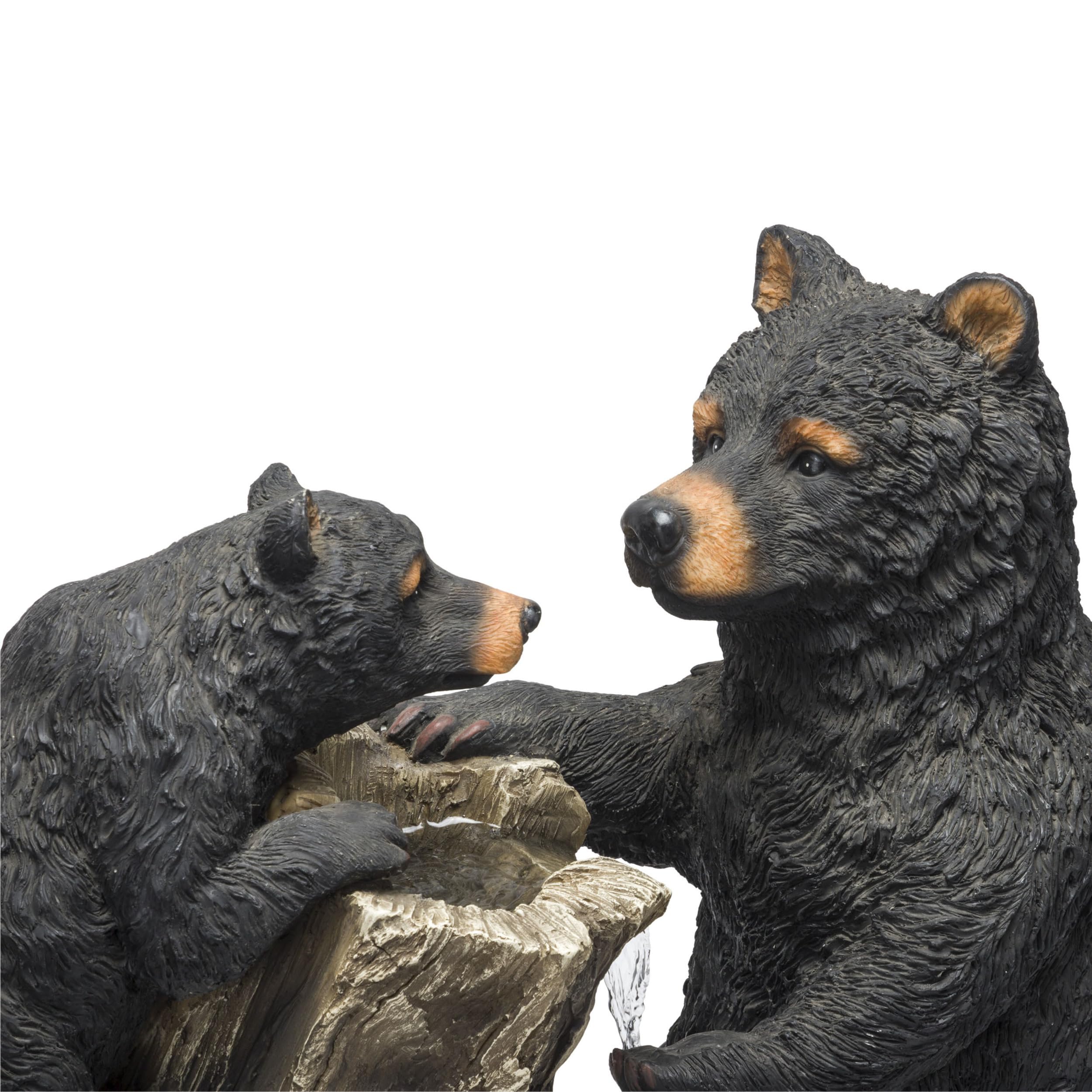 USA1132 Indoor/Outdoor Floor Bear and Cub on Log Fountain
