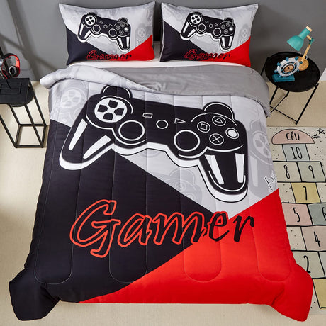 Gaming Comforter Sets for Kids Teen Boys,Video Games Controller Pattern Bedding Set