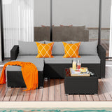 Patio Furniture Set,5 Piece Outdoor Patio Conversation Set All Weather Patio Sofa