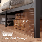 Twin Bed Frame with LED Headboard and Charging Station