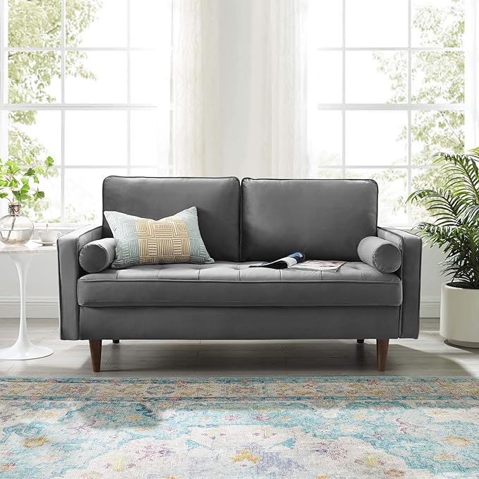 Valour Performance Velvet Loveseat, Teal Valour Performance Velvet Loveseat