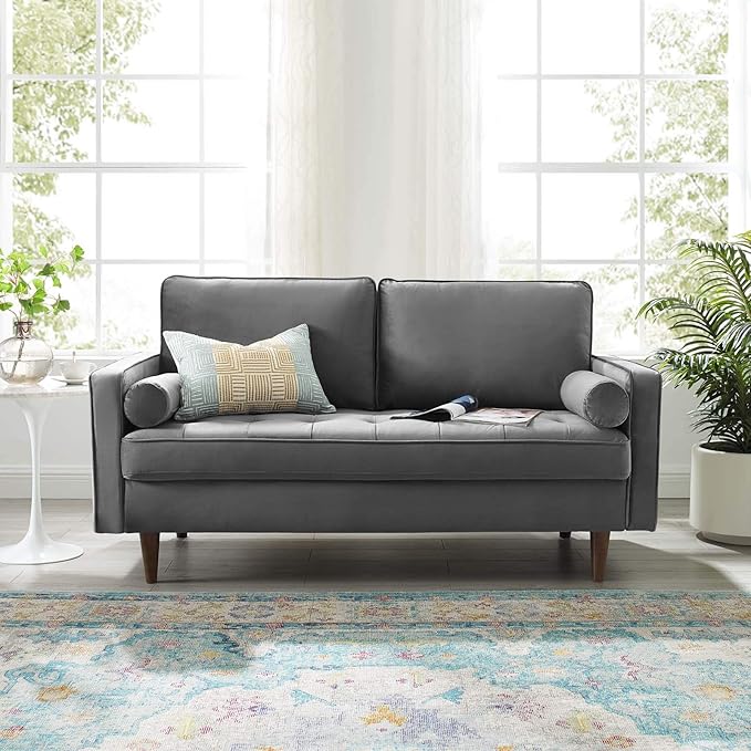 Valour Performance Velvet Loveseat, Pink Valour Performance Velvet Loveseat