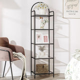 Bookcase Bookshelf, Tempered Glass Bookshelves, Slim Shelving Unit for Bedroom