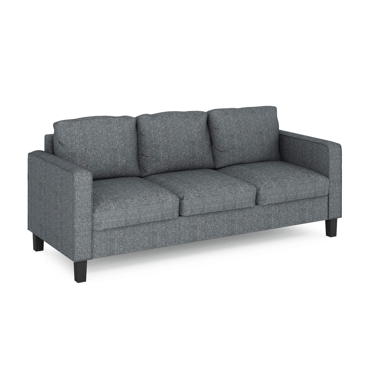 Bayonne Modern Upholstered 3-Seater Sofa Couch for Living Room, Gunmetal