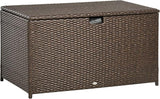 113 Gallon Deck Box, Rattan Outdoor Storage Box, Waterproof Storage Container for Indoor