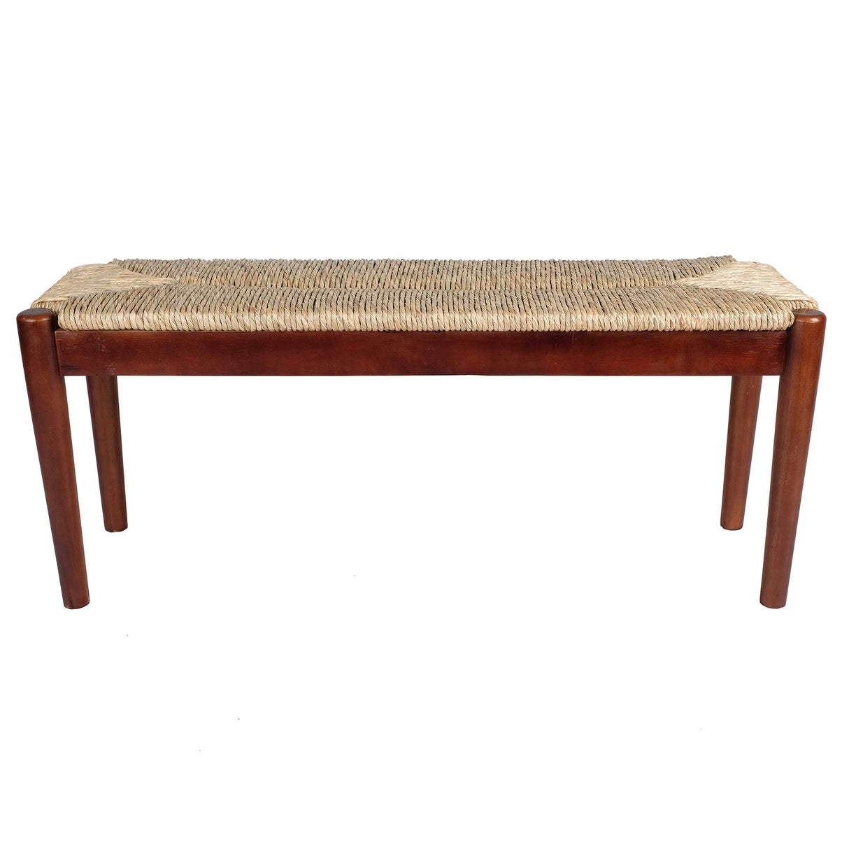 Design Casual Large Seagrass Wood Table W/O Glass (Round Legs) -Natural Beige