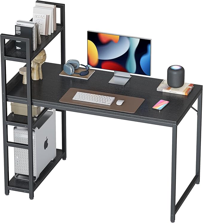 Computer Desk 40 inch with Storage Shelves Study Writing Table for Home Office
