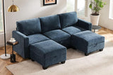 luxury Modular Sectional Sofa w/Storage Seat, 92" U Shaped Modular Couch